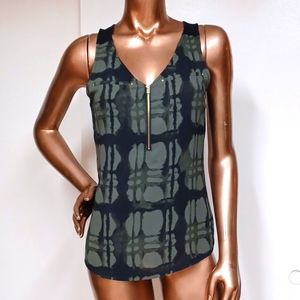 Express Olive/Black Sleeveless Blouse